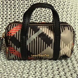 Vera Bradley Sofia plaid  duffel Bag charm.